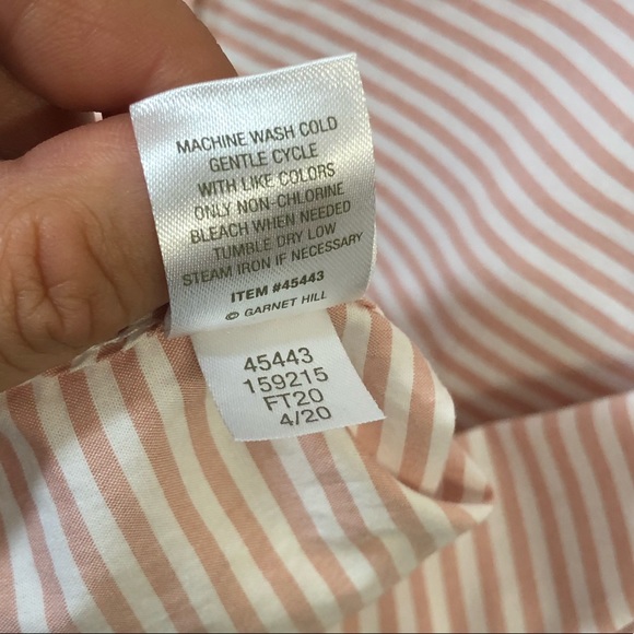 Garnet Hill Striped Button Up Shirt 100% Organic Pima Cotton Sz 4 - Picture 7 of 7
